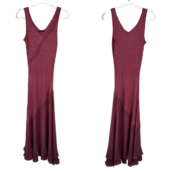Komarov Dresses & Skirts - Komarov Sz XS/S Women's Mauve Pink Vneck Pleated Skirt Sleeveless Maxi Dress